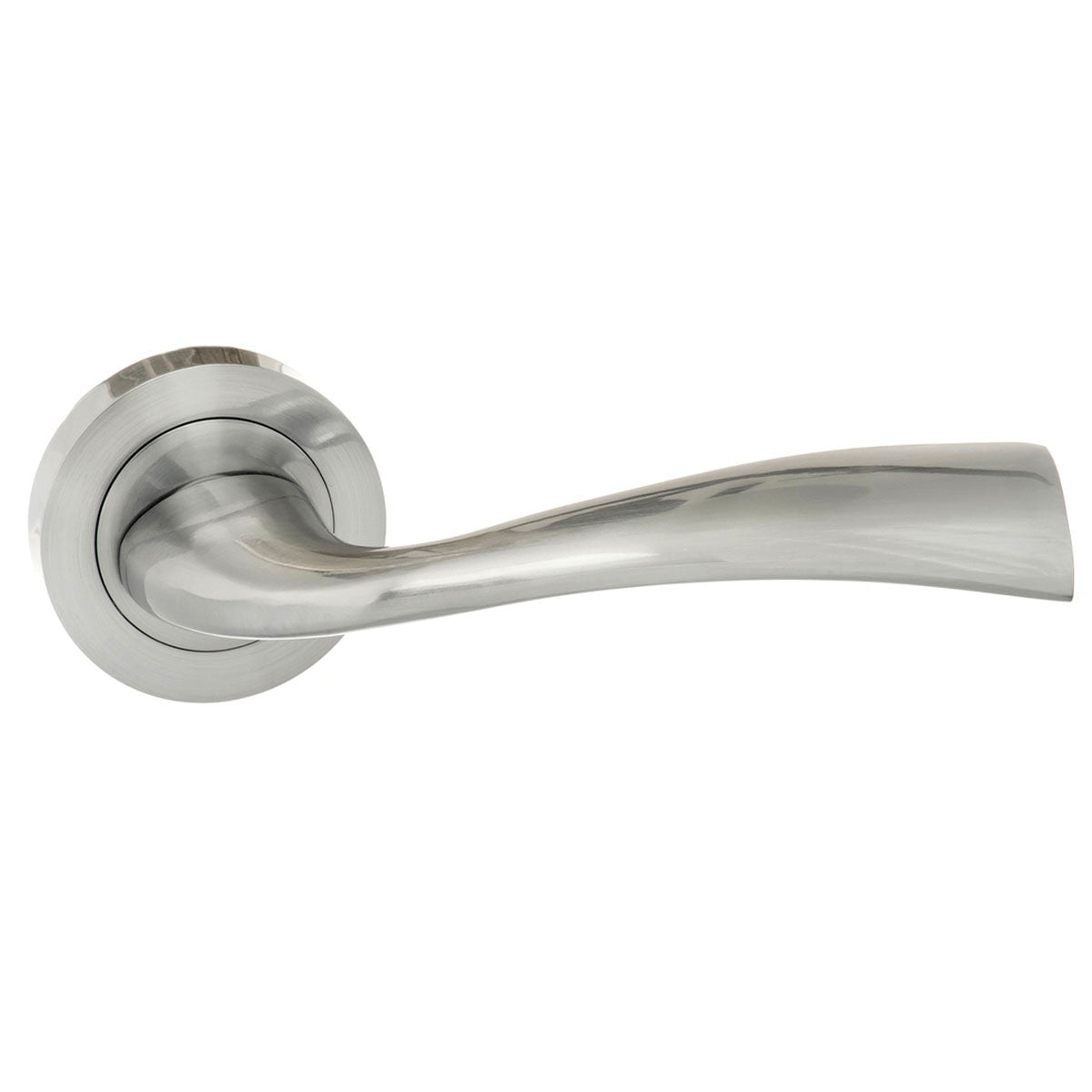 Eco Wave Aluminium Lever Door Handle on Round Rose
