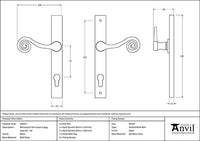 Left-Handed Monkeytail Slimline Lever Espag. Lock Set