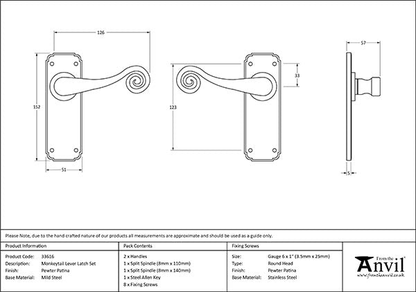 Monkeytail Lever Latch Set