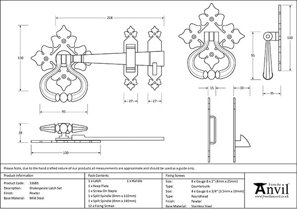 Shakespeare Latch Set
