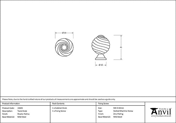 Twist Cabinet Knob