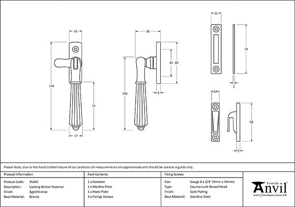 Locking Hinton Fastener