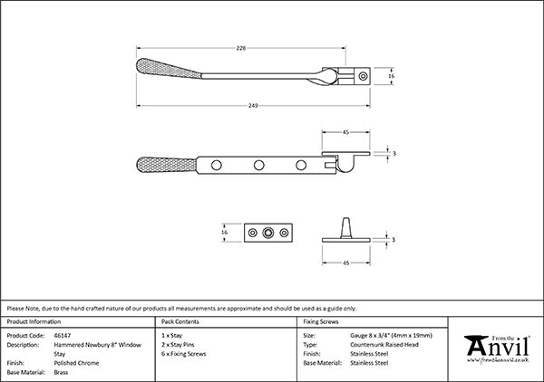 8" Hammered Newbury Stay