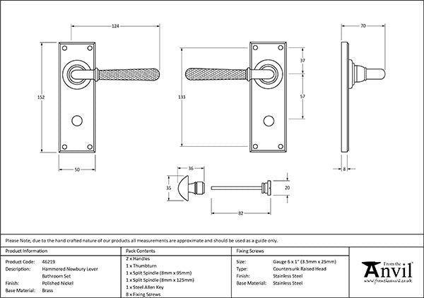 Hammered Newbury Lever Bathroom Set
