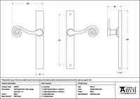 Left-Handed Monkeytail Slimline Lever Espag. Latch Set