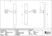 Left-Handed Monkeytail Slimline Lever Espag. Latch Set