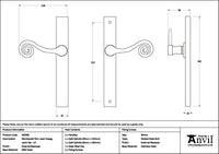 Left-Handed Monkeytail Slimline Lever Espag. Latch Set