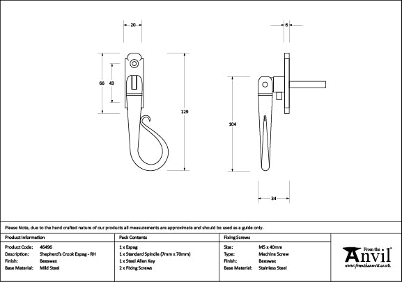 Right-Handed Shepherd's Crook Espag