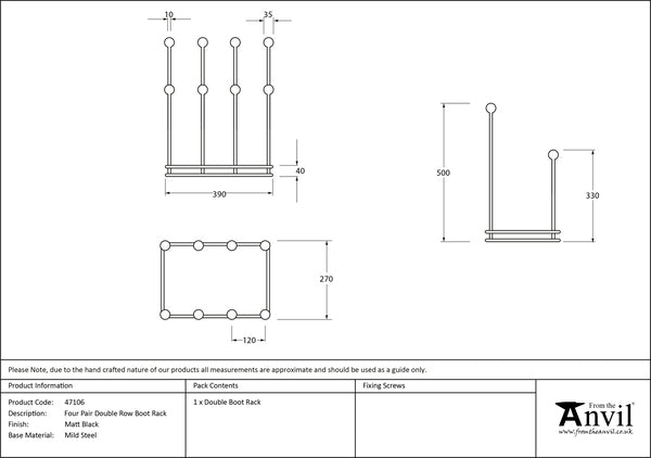 Four Pair Boot Rack
