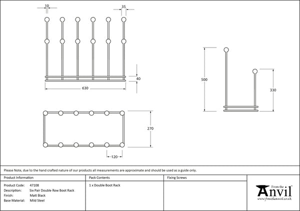 Six Pair Boot Rack