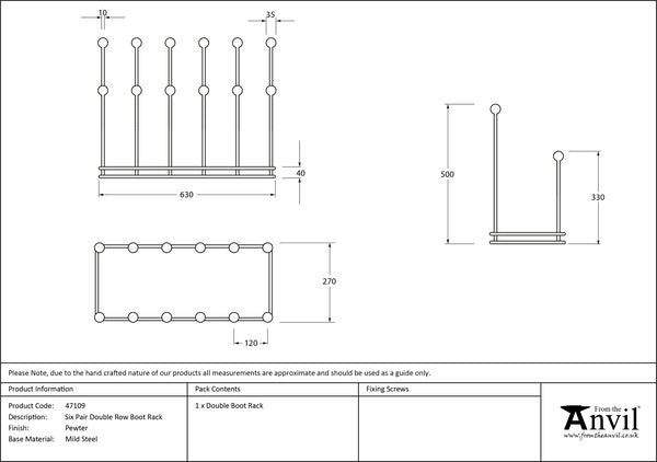 Six Pair Boot Rack