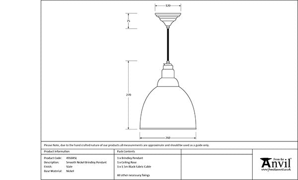 Smooth Nickel Brindley Pendant