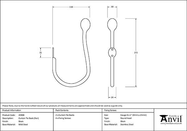 Curtain Tie Back (pair)