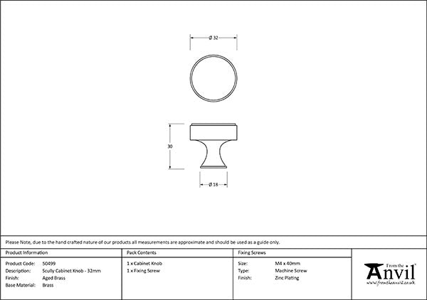 32mm Scully Cabinet Knob