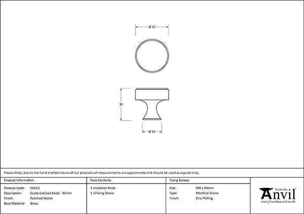 32mm Scully Cabinet Knob