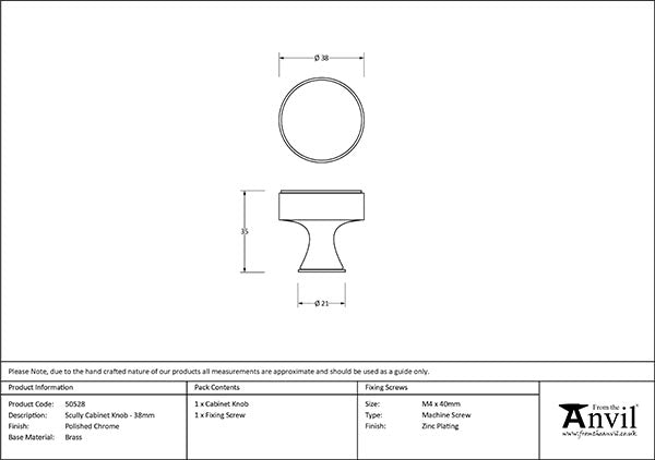 38mm Scully Cabinet Knob