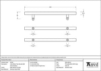 1.8m Offset T Bar Handle B2B 32mm dia