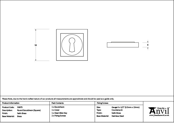 Round Escutcheon Square