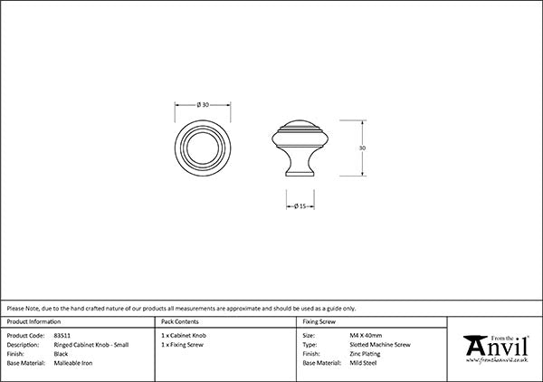Small Ringed Cabinet Knob