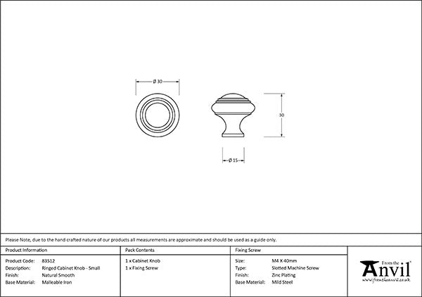 Small Ringed Cabinet Knob