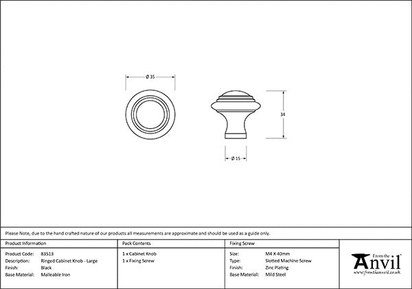 Large Ringed Cabinet Knob