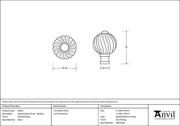 Medium Spiral Cabinet Knob