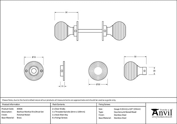 Beehive Mortice/Rim Knob Set