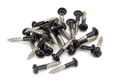 3 ½ x 20 Black SS  Roundhead Screws (25)