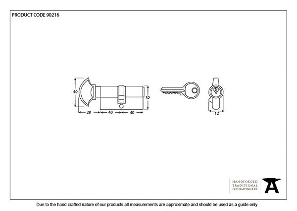 5 Pin Euro Cylinder/Thumbturn 40/40 Keyed to differ