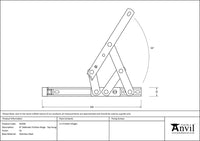 8" SS Defender Friction Hinge - Top hung