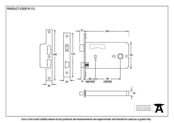 5" Horizontal 3 Lever Sash Lock