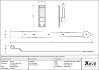 24" Hook & Band Hinge - Cranked (pair)