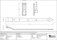 24" Hook & Band Hinge - Cranked (pair)