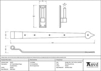 24" Hook & Band Hinge - Cranked (pair)