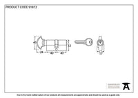 5 Pin Euro Cylinder/Thumbturn 40/40 Keyed to differ