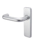 19mm Dia Aluminium Safety Return Lever Handle on Plate 150mm x 40mm  - Latch