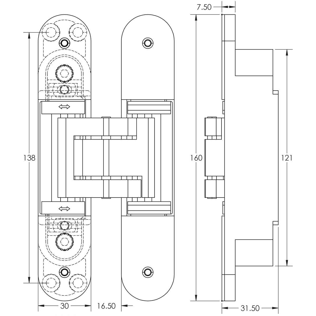 Ghost Concealed Hinges 160mm
