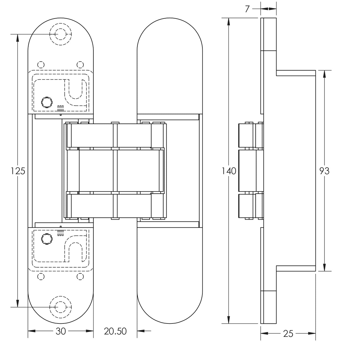 Ghost Concealed Hinges - 140mm