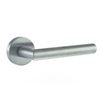 Forme Elle Lever Door Handle on Minimal Round Rose