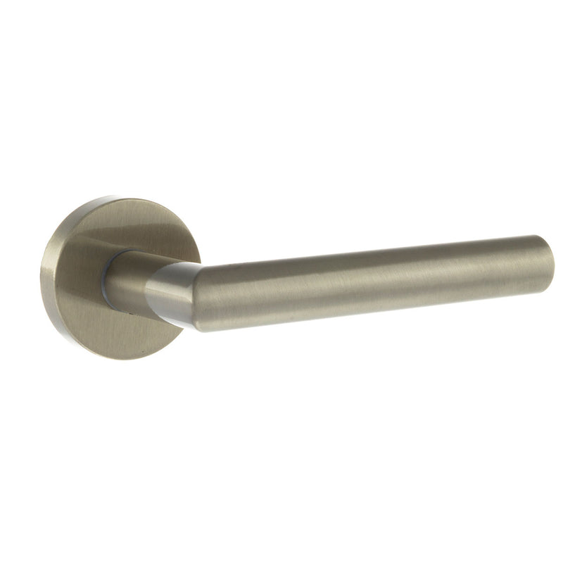 Forme Elle Lever Door Handle on Minimal Round Rose