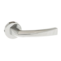 Forme Crystal Lever Door Handle on Minimal Round Rose