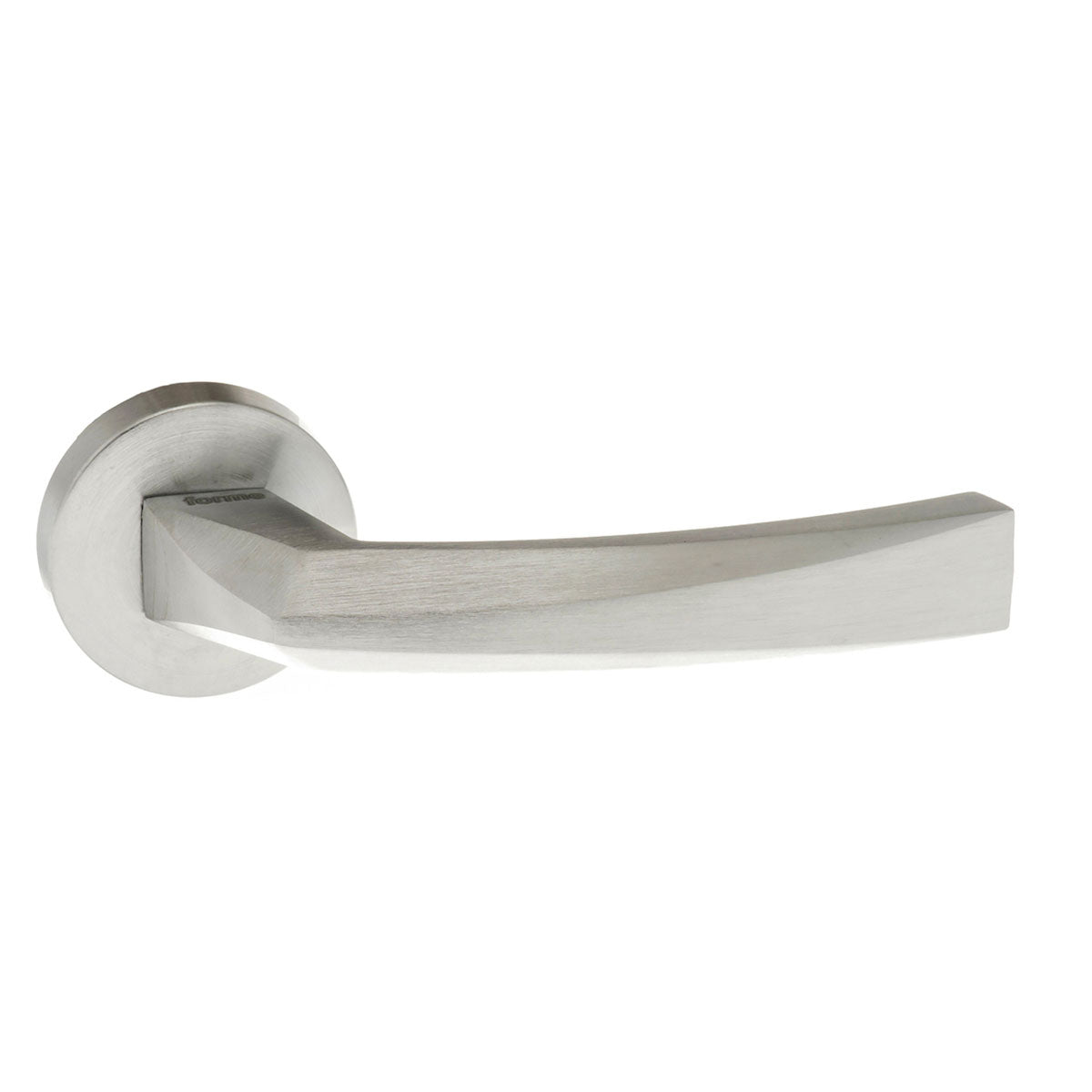 Forme Crystal Lever Door Handle on Minimal Round Rose
