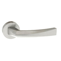 Forme Crystal Lever Door Handle on Minimal Round Rose