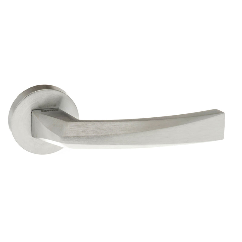 Forme Crystal Lever Door Handle on Minimal Round Rose