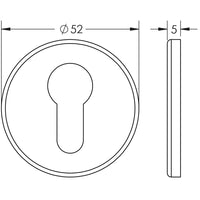 Stainless Steel Euro profile Escutcheons Grade 304 52x5mm Grade 201 Satin Stainless Steel
