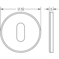 Stainless Steel Standard Keyway Escutcheons Grade 304 52x5mm Satin Stainless Steel