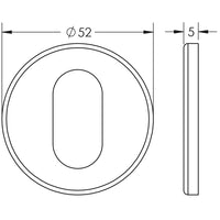Stainless Steel Oval Profile Escutcheons Grade 304 52x5mm Satin Stainless Steel