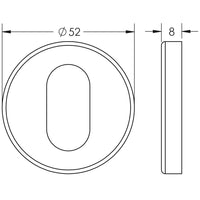 Stainless Steel Oval Profile Escutcheons Grade 304 52x8mm Satin Stainless Steel
