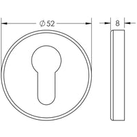 Stainless Steel Euro profile Escutcheons Grade 304 52x8mm JPS04.jpg Satin Stainless Steel