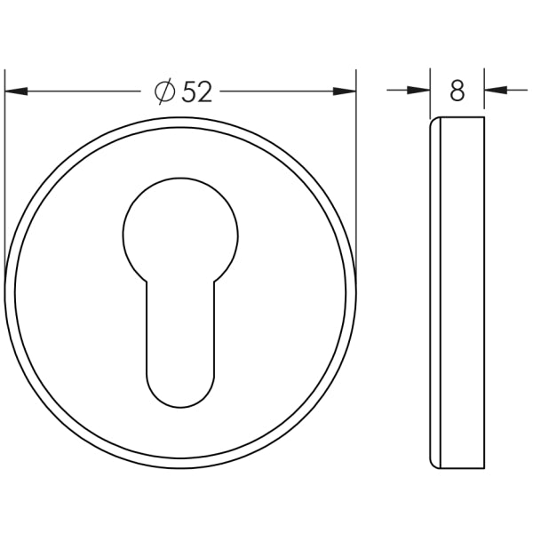 Stainless Steel Euro profile Escutcheons Grade 304 52x8mm JPS04.jpg Satin Stainless Steel